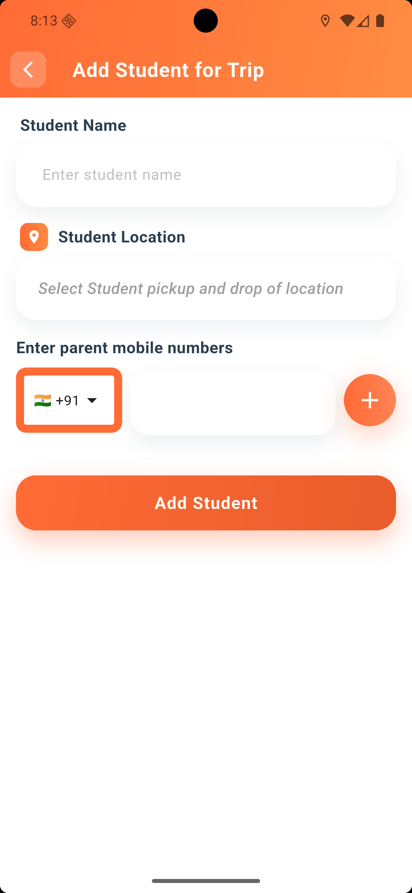 Add Student Screen